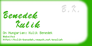 benedek kulik business card